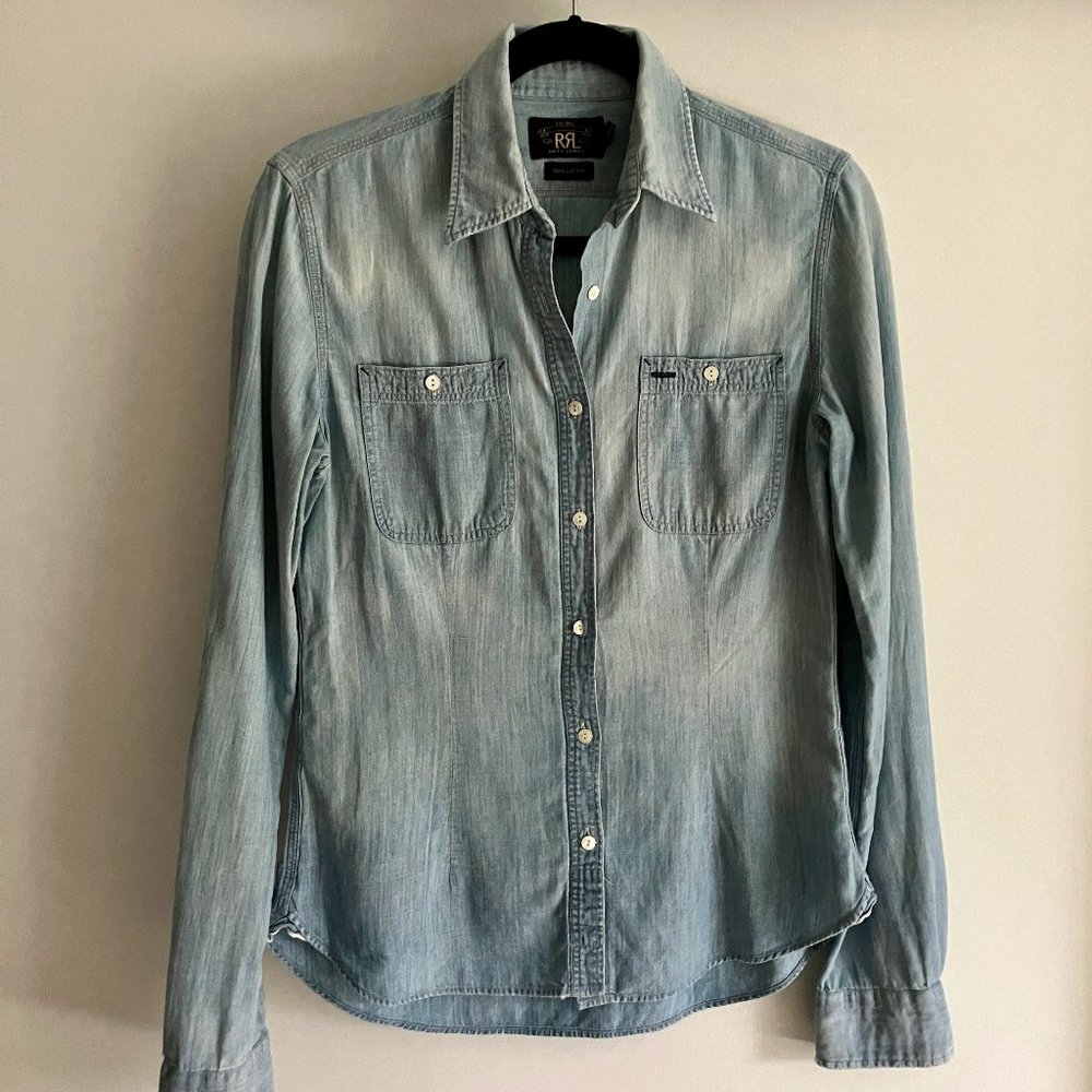 RRL Ralph Lauren Double RL denim chambray shirt Size Medium